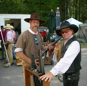 Jimmy Spurs (L) with Rowdy Bill (R) at the 2008 SASS New England Regional.