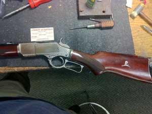 One of a kind rifle built by Cowboy Gunworks for the 13th Annual Cowboy Charity Shoot to benefit Saint Jude Children's Hospital.